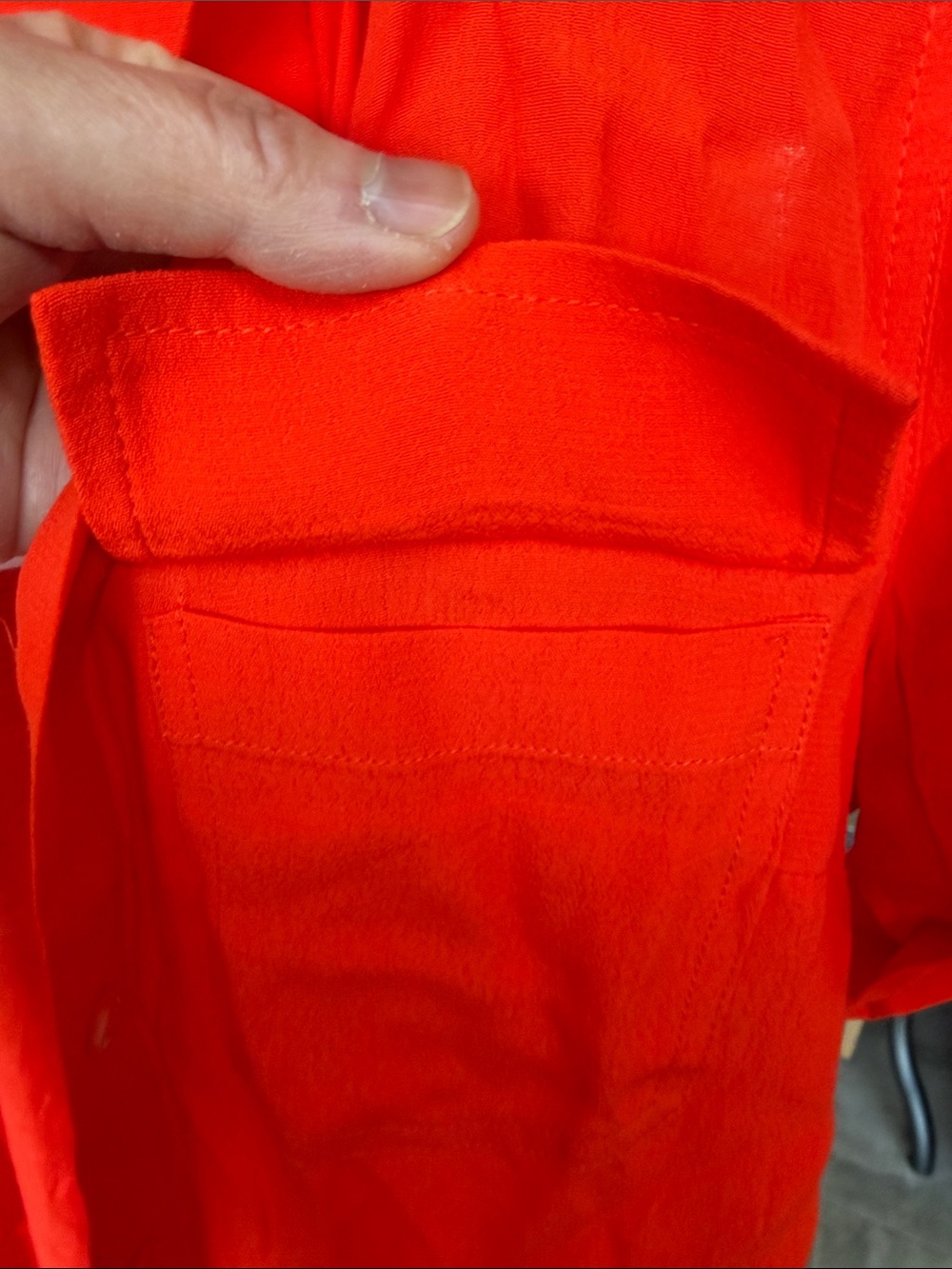 NWT Porridge Short Sleeve Shirt in Bright Orange Red size XS - Picture 4 of 7